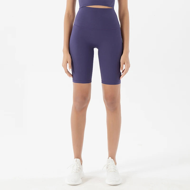 High Waist Gym Shorts 2-Pack - Women's Yoga Cycling Shorts with No T-Line