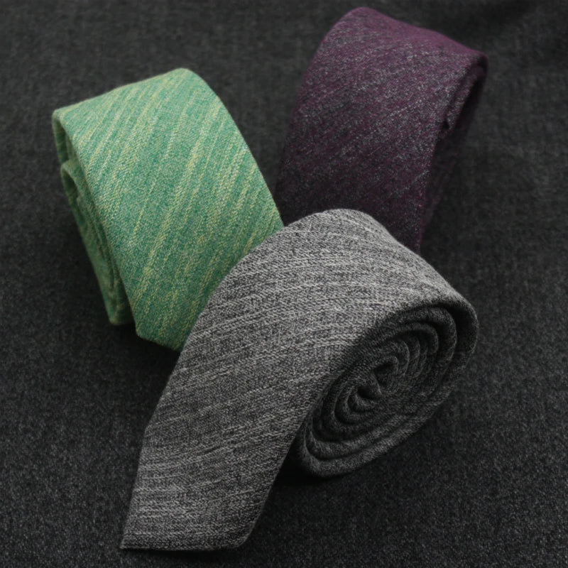 Men Unisex 6cm Cotton Versatile Tie