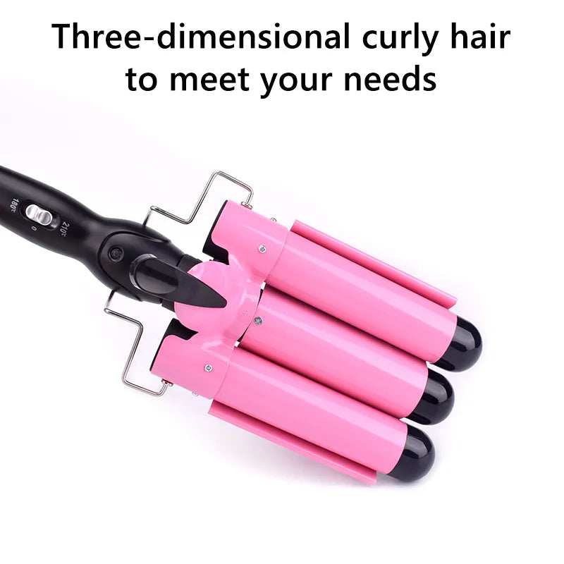 Iron Ceramic Triple Barrel Hair Curler