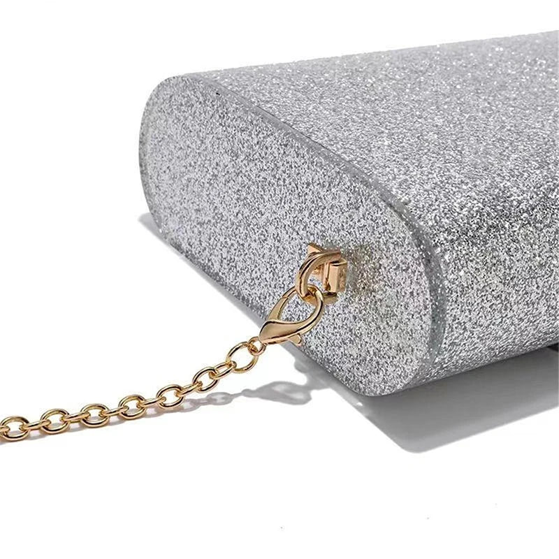 Women's Handbag Acrylic Clutch Purse - Glitter Party Wallet Chain Shoulder Crossbody Handbag