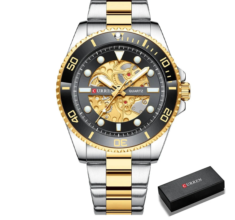 Men's Stainless Steel Sports Watch - Business Casual Quartz Wristwatch