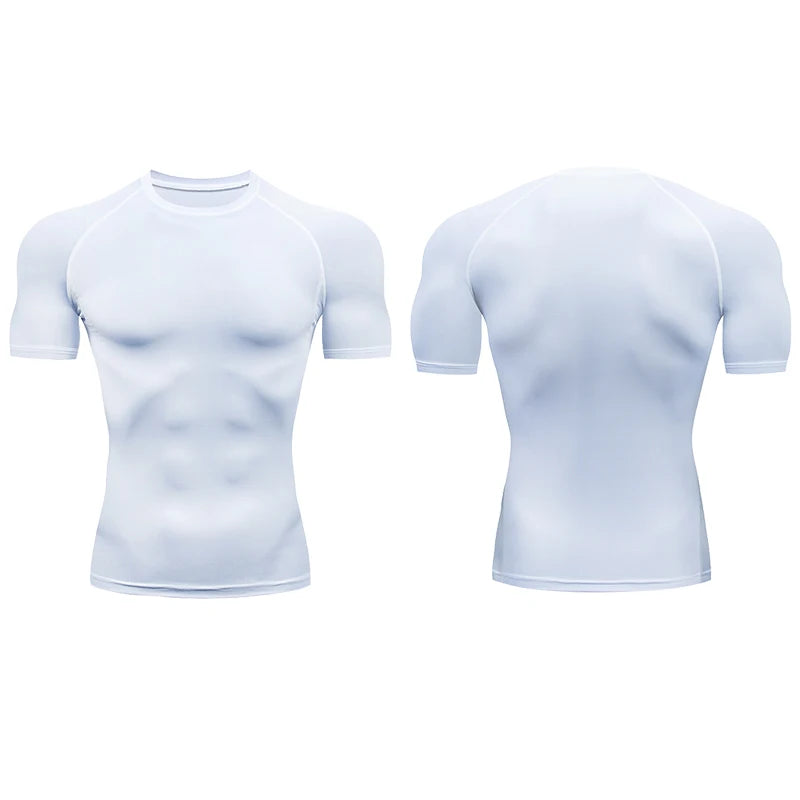 Men's Running Compression Quick Dry  Fitness Tight Sportswear Gym Sport Short Sleeve Shirt