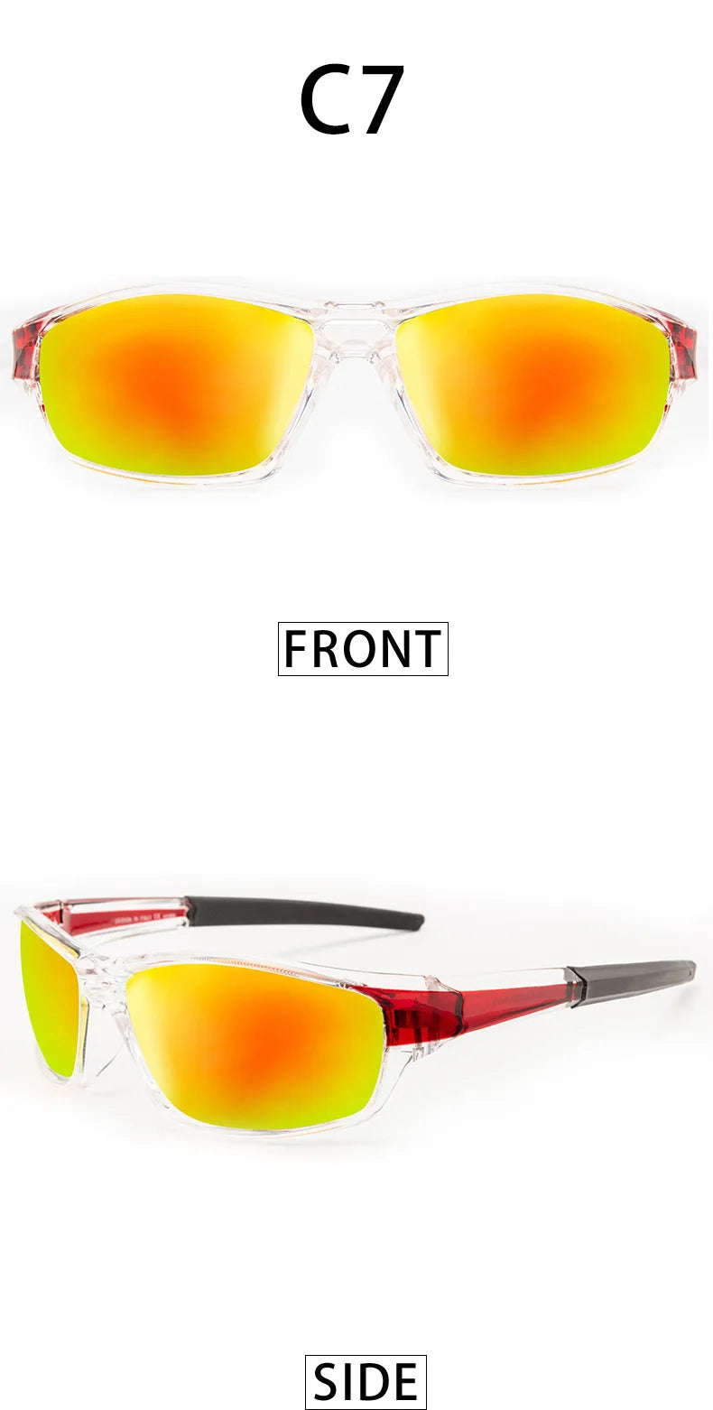 Square Polarized Cycling Sunglasses - Gradient Mirror UV400 for Women & Men