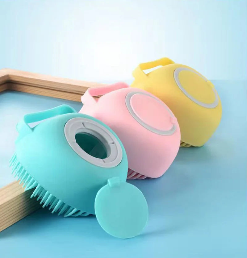 Baby's Silicone Shampoo Bath Scrubber Brush Massage Comb