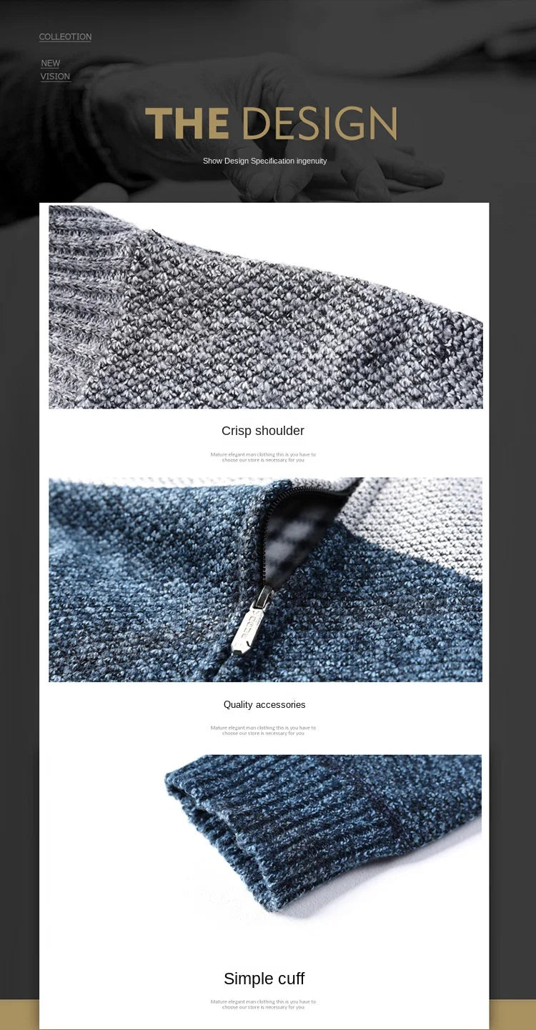 Men's Patchwork Knitted Cardigan Knitwear Sweater