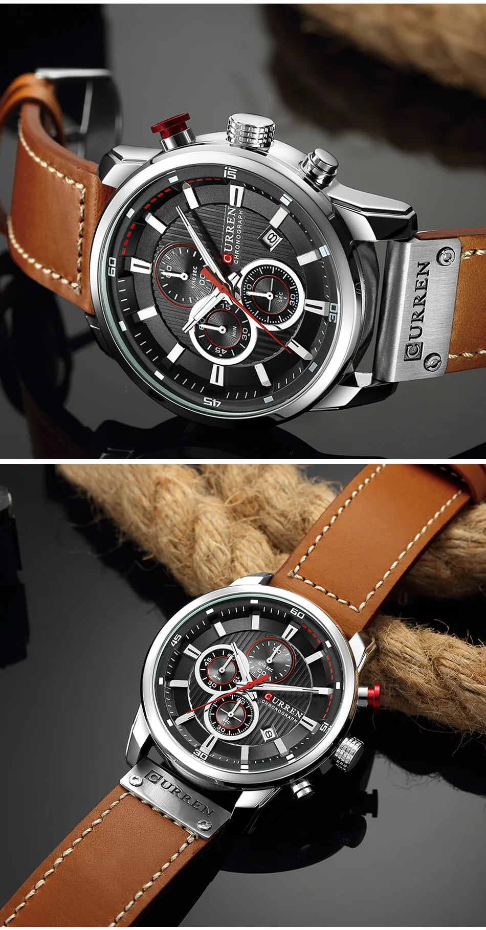 Luxury Chronograph Quartz Watch - Military Sport Watch for Men