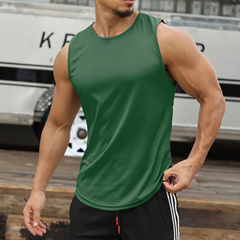 Men's Gym Running Fitness Sports Bodybuilding Sleeveless  Training Workout Vest Tank Top