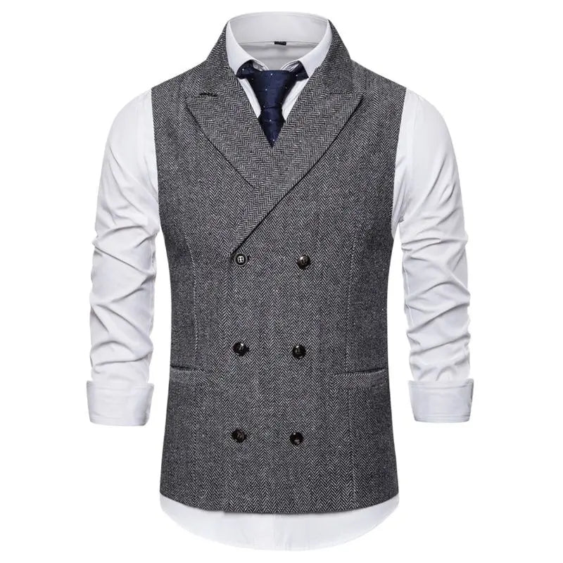 Double Breasted Suit Vest Waistcoat for Men