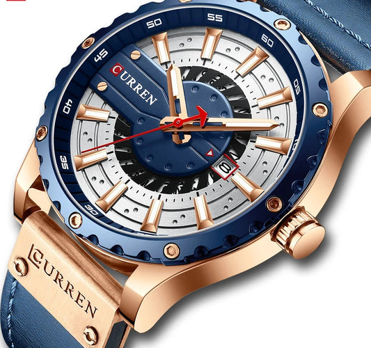 Premium Waterproof Men's Watch with Calendar - Luxury Leather Sport Military Wristwatch