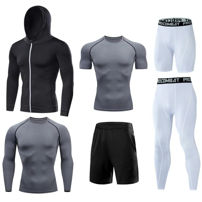 Men's Running Compression Quick Dry  Fitness Tight Sportswear Gym Sport Short Sleeve Shirt