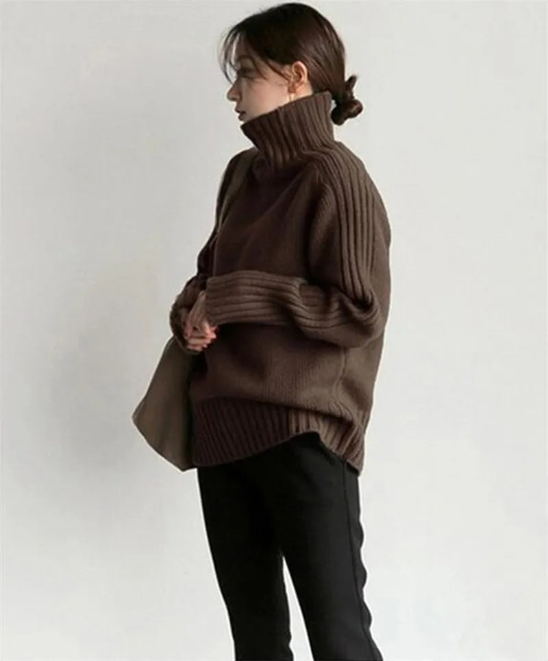 Women's Loose Turtleneck Pullover Sweater Top