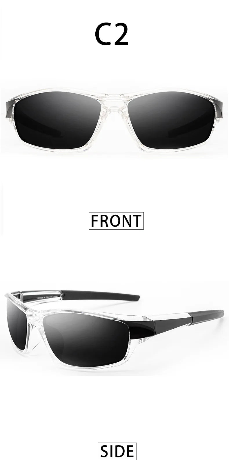 Square Polarized Cycling Sunglasses - Gradient Mirror UV400 for Women & Men