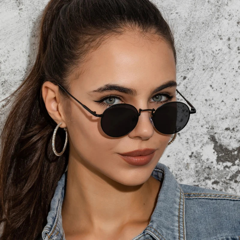 Fashion Round Vintage Sunglasses - Gradient Retro Alloy Unisex Eyewear