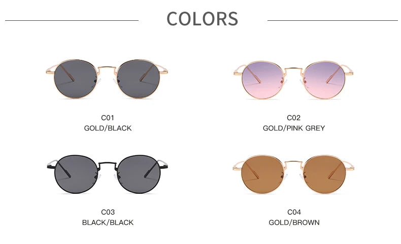 Fashion Round Vintage Sunglasses - Gradient Retro Alloy Unisex Eyewear