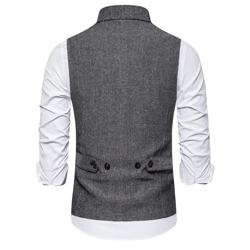 Double Breasted Suit Vest Waistcoat for Men