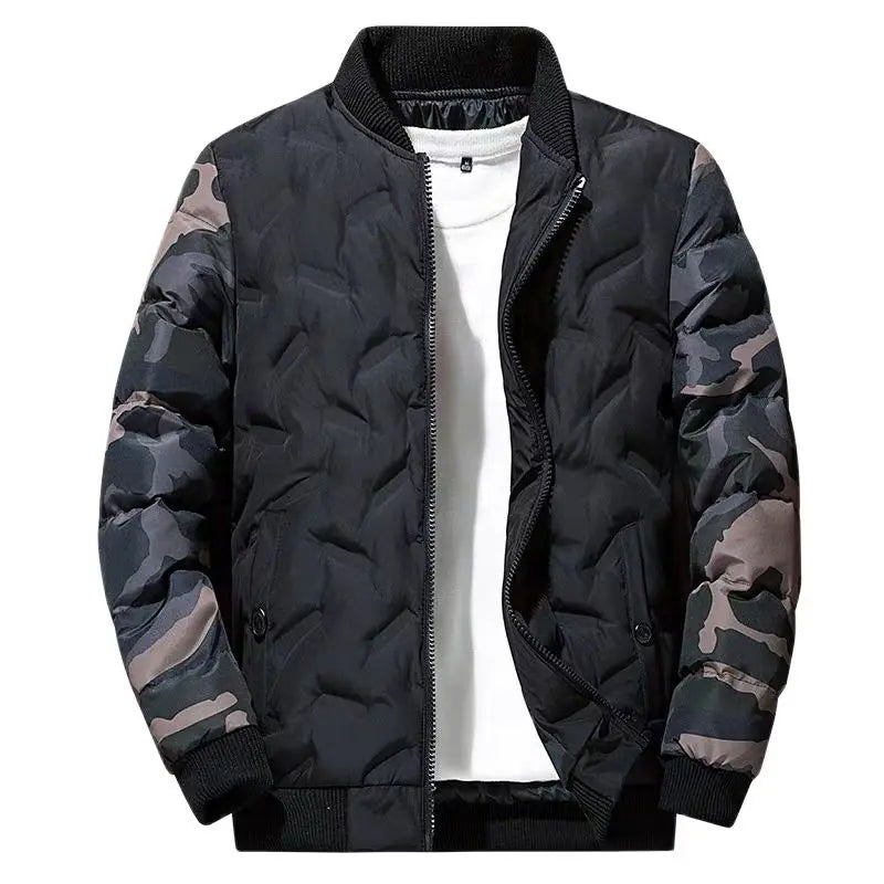 Men's Camouflage Bomber Jacket - Thick Warm Military Windbreaker Parka for Winter