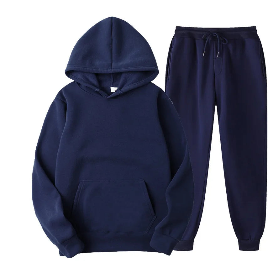 Men Tracksuit Cotton Comfortable Two Piece Casual Sportswear Set