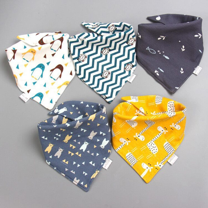 5Pcs/Set Cotton Baby Bibs