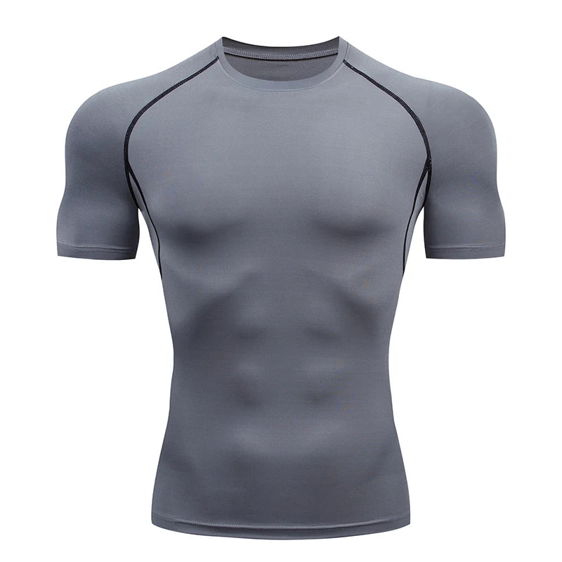 Men's Running Compression Quick Dry  Fitness Tight Sportswear Gym Sport Short Sleeve Shirt