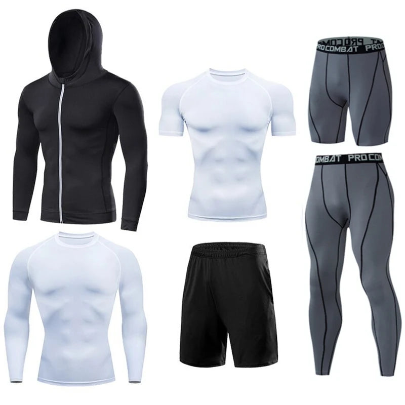 Men's Running Compression Quick Dry  Fitness Tight Sportswear Gym Sport Short Sleeve Shirt