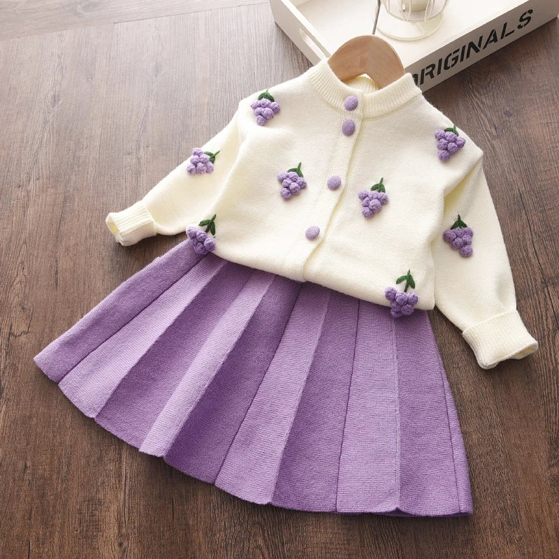 Children's Girl's Knitted Sweet Outfit Set