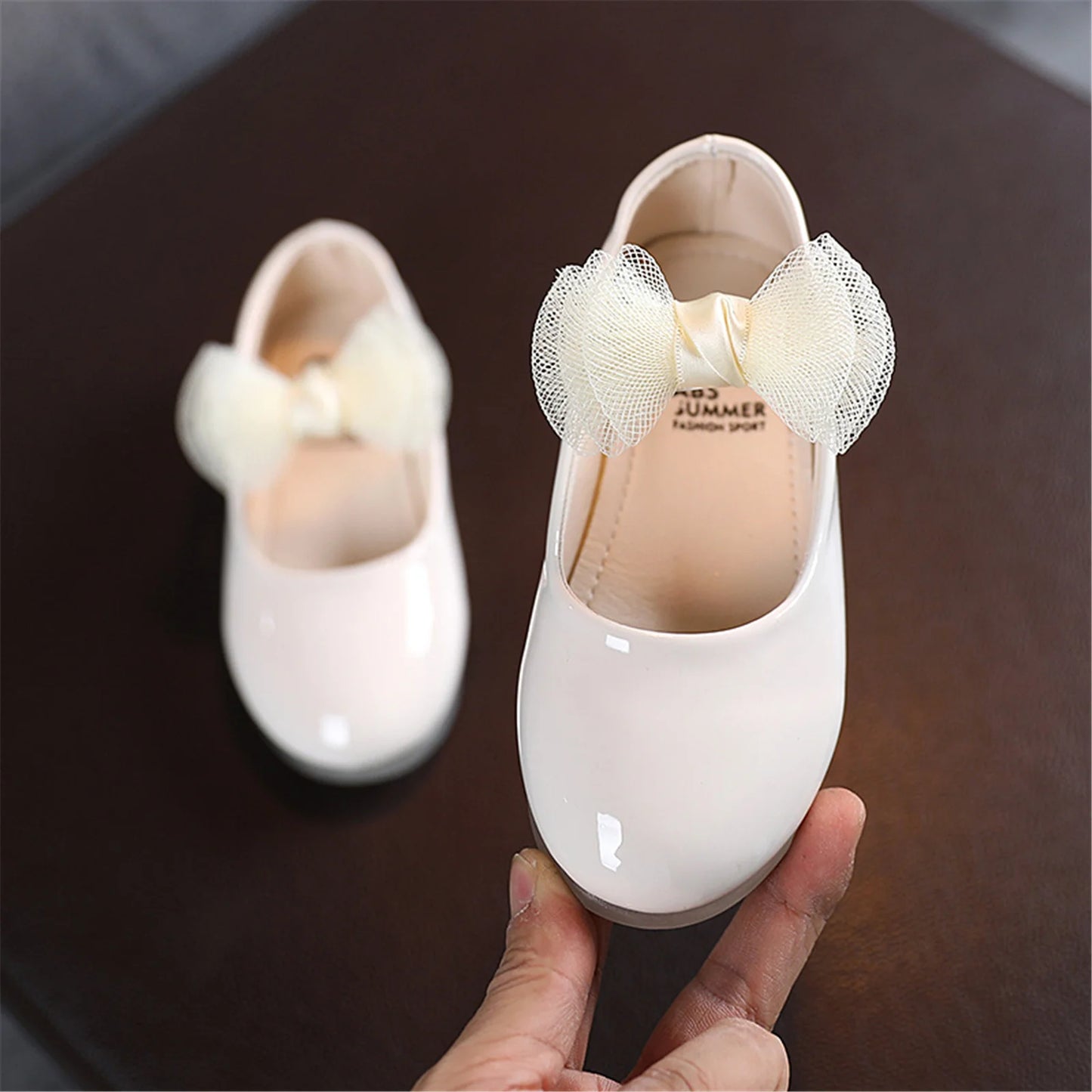 1-6Y Kids Girls Princess Flats Shoes Solid Colour Walking Shoes Footwear with Bowknot