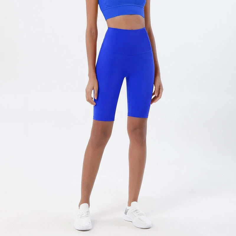 High Waist Gym Shorts 2-Pack - Women's Yoga Cycling Shorts with No T-Line