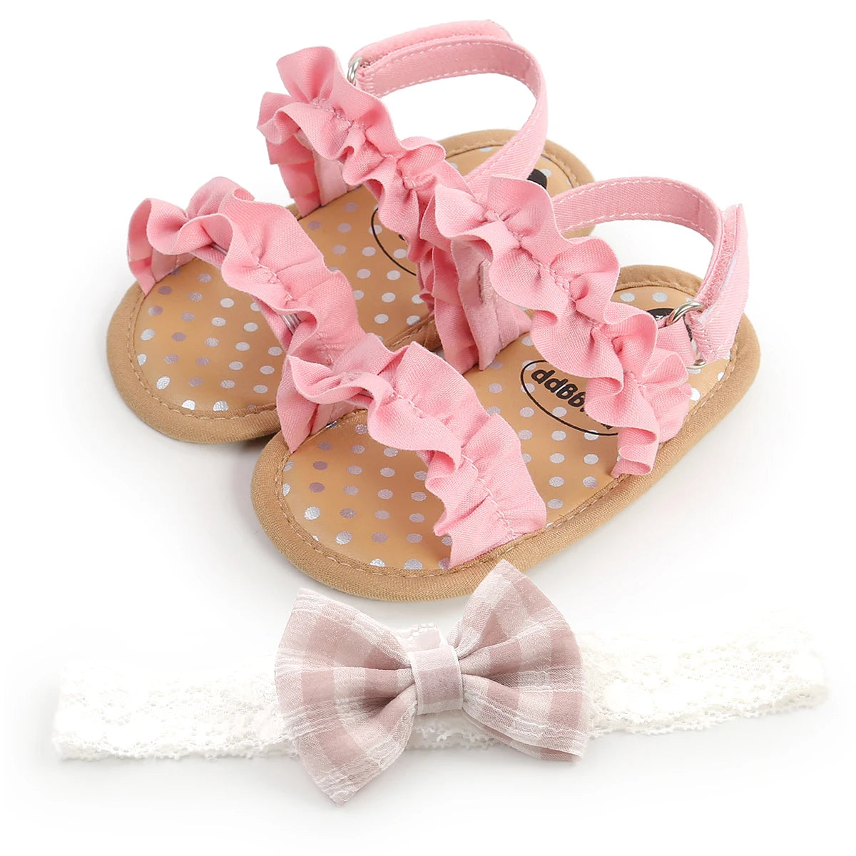 Baby Girls Summer Sandals Shoes Anti-Slip Soft Sole Ruffle Flat Shoes