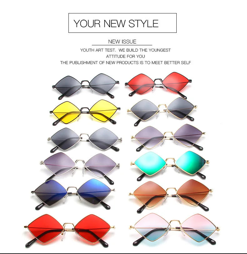 Unisex Retro  Classic Metal Multi Side Small Frame Sunglasses UV400 Eyeglass