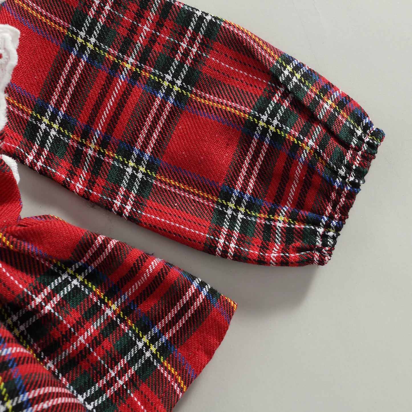 Toddler Girl's Christmas Dress - Gingerbread Man Print Doll Collar Striped