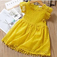 Girl's Princess Hollow Party Dress  For 3 7Y