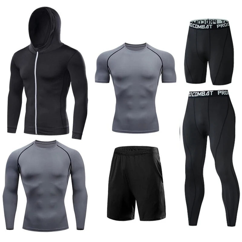 Men's Running Compression Quick Dry  Fitness Tight Sportswear Gym Sport Short Sleeve Shirt