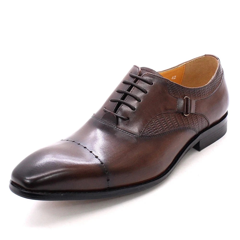 Men's Genuine Calfskin Oxford Dress Shoes - Cap Toe