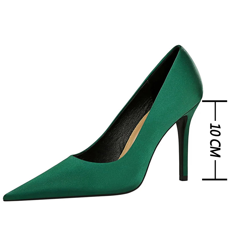 Silk Stiletto Pumps - Spring High Heels Plus Size Available