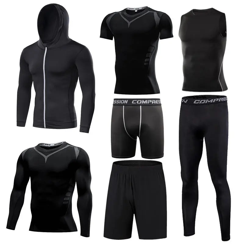 Men's Running Compression Quick Dry  Fitness Tight Sportswear Gym Sport Short Sleeve Shirt