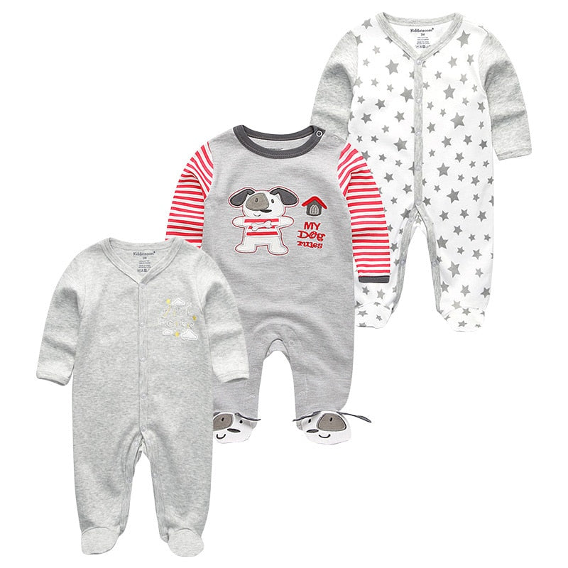 Baby's Long Sleeve Babygrow Romper 1/2/3PCS