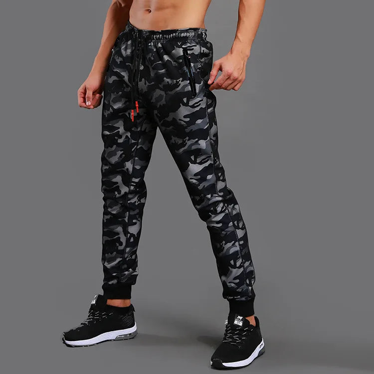 Men's Camo Joggings Pants Mesh Sports Sweatpants Quick Dry Running Fitness Gym Workout Training Trousers