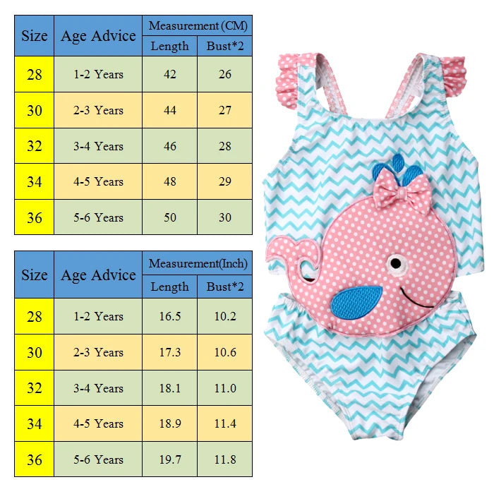 Toddler Kids Baby Girls Goldfish Swimwear Swimsuit