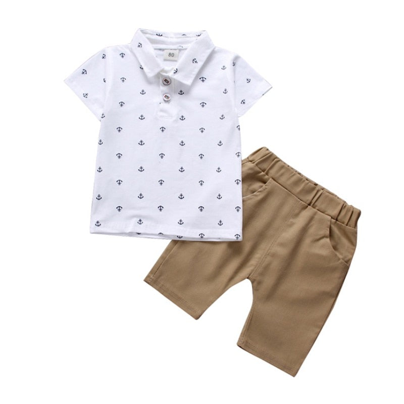Boy's Gentleman Shirt and Pants 2pcs Outfit
