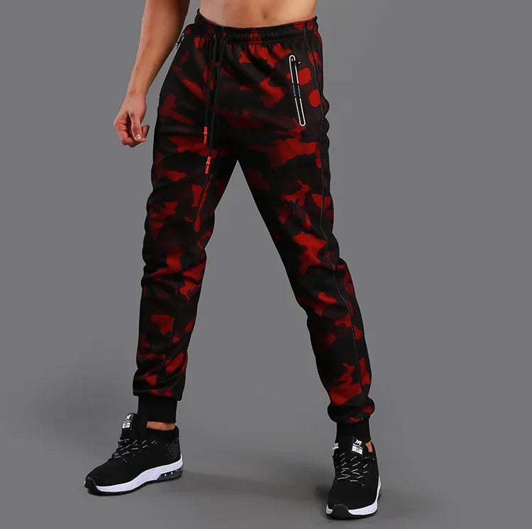 Men's Camo Joggings Pants Mesh Sports Sweatpants Quick Dry Running Fitness Gym Workout Training Trousers