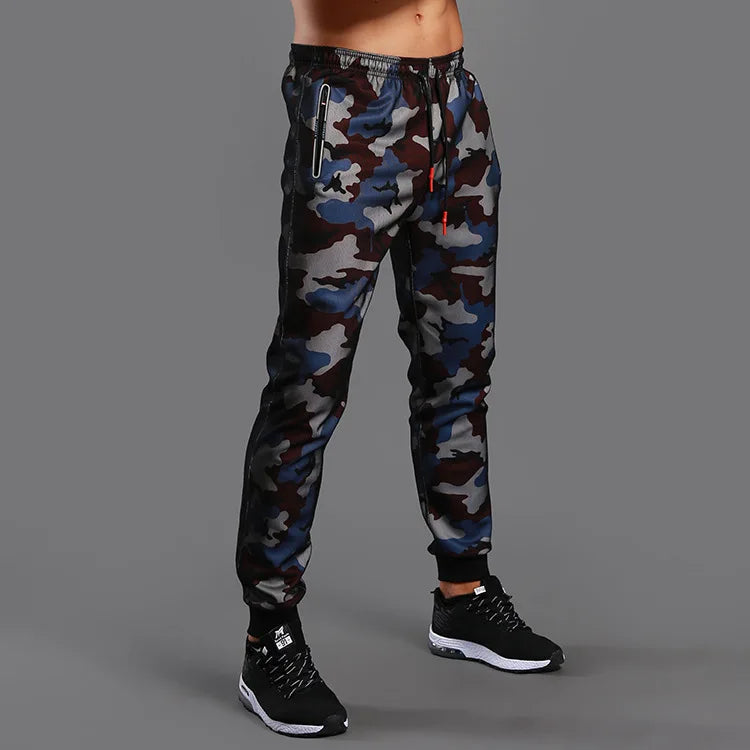 Men's Camo Joggings Pants Mesh Sports Sweatpants Quick Dry Running Fitness Gym Workout Training Trousers