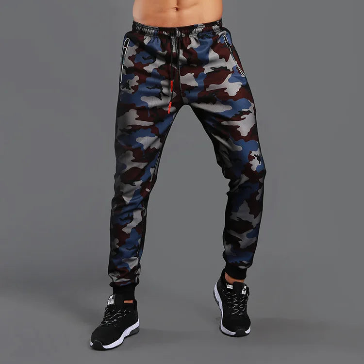 Men's Camo Joggings Pants Mesh Sports Sweatpants Quick Dry Running Fitness Gym Workout Training Trousers