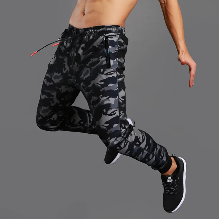 Men's Camo Joggings Pants Mesh Sports Sweatpants Quick Dry Running Fitness Gym Workout Training Trousers