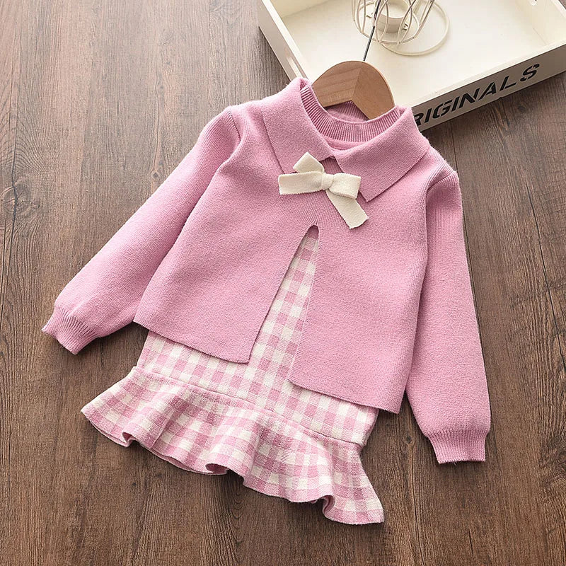 Children's Girl's Knitted Sweet Outfit Set