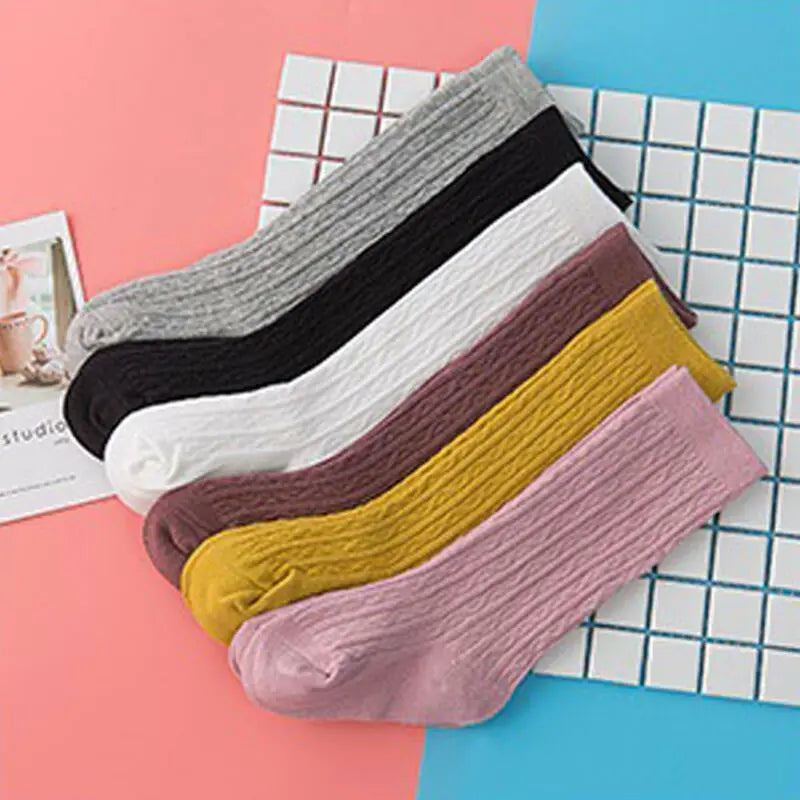 Infant & Toddler Knee High Socks - Solid Knit Leg Warmers (0-3 Years)