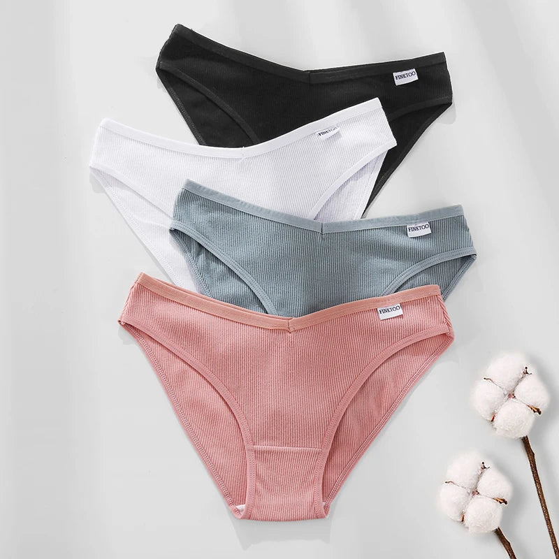 Women's 3Pcs/set Cotton Fruit Embroidery Underwear Low-Rise Briefs Underpants Panties