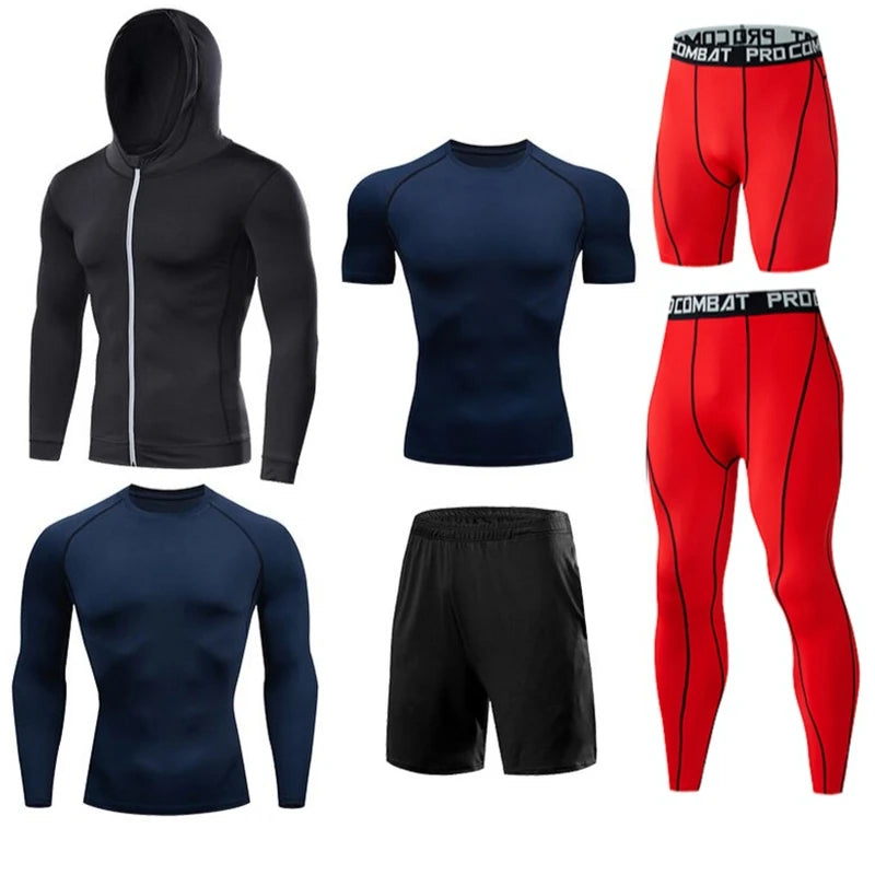 Men's Running Compression Quick Dry  Fitness Tight Sportswear Gym Sport Short Sleeve Shirt