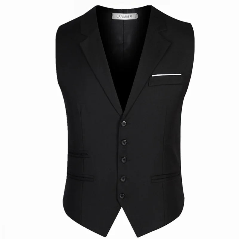 Men Slim Fit Casual Sleeveless Waistcoat