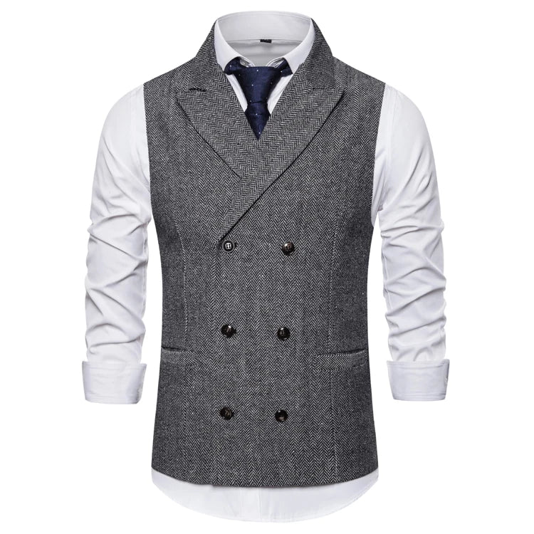 Double Breasted Suit Vest Waistcoat for Men