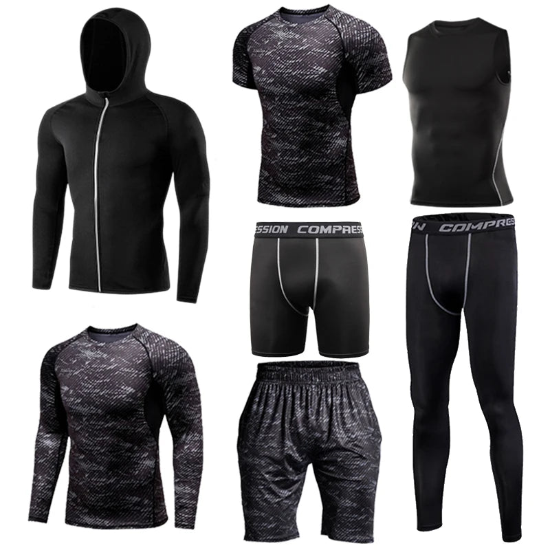 Men's Running Compression Quick Dry  Fitness Tight Sportswear Gym Sport Short Sleeve Shirt